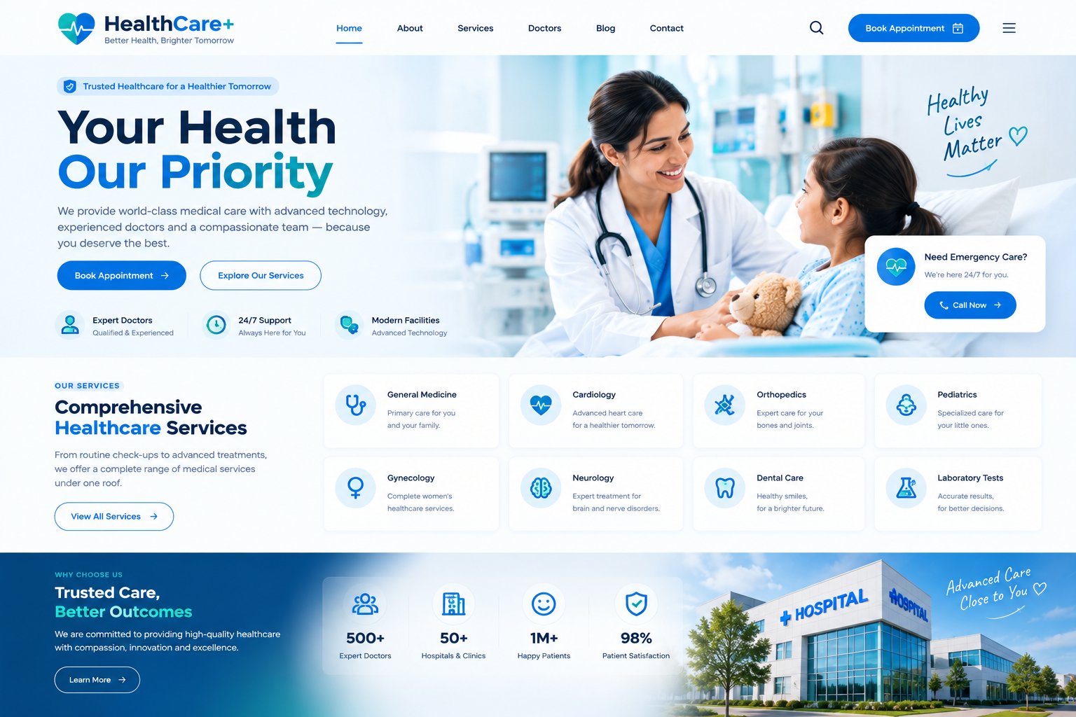 Healthcare and Hospital Website